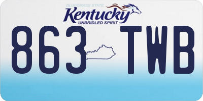 KY license plate 863TWB