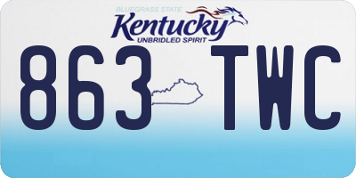 KY license plate 863TWC