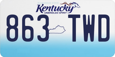 KY license plate 863TWD