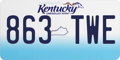 KY license plate 863TWE
