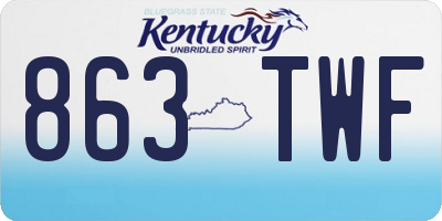 KY license plate 863TWF