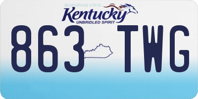 KY license plate 863TWG