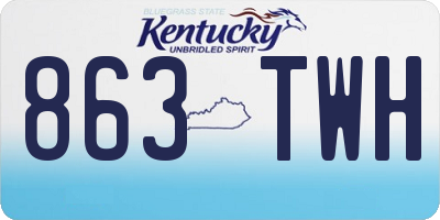 KY license plate 863TWH