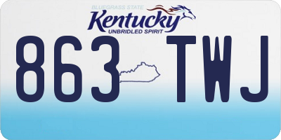 KY license plate 863TWJ