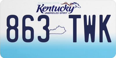 KY license plate 863TWK