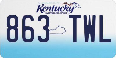 KY license plate 863TWL