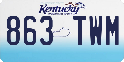 KY license plate 863TWM
