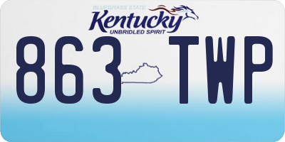 KY license plate 863TWP