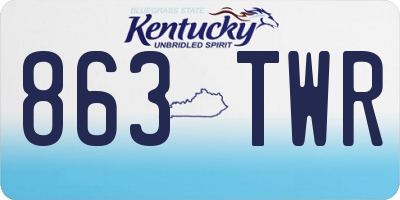 KY license plate 863TWR