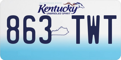 KY license plate 863TWT