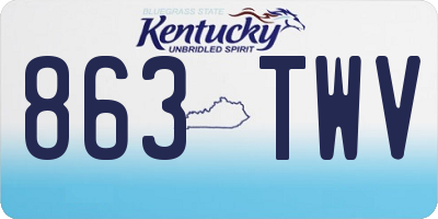 KY license plate 863TWV