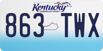 KY license plate 863TWX