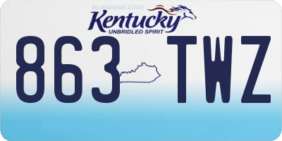 KY license plate 863TWZ