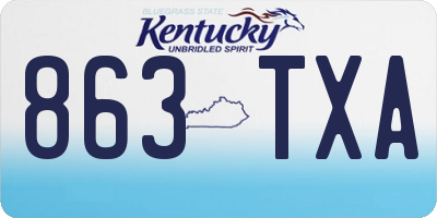 KY license plate 863TXA