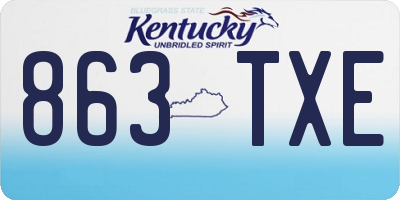 KY license plate 863TXE