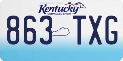 KY license plate 863TXG