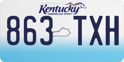 KY license plate 863TXH