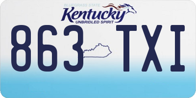 KY license plate 863TXI