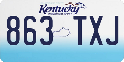 KY license plate 863TXJ