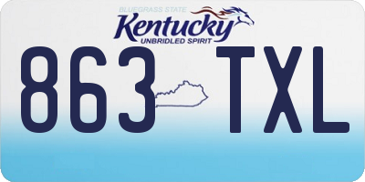 KY license plate 863TXL