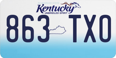 KY license plate 863TXO