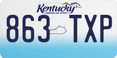KY license plate 863TXP