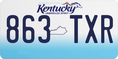 KY license plate 863TXR