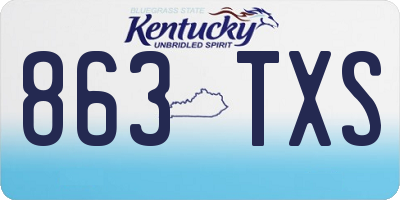 KY license plate 863TXS