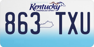 KY license plate 863TXU