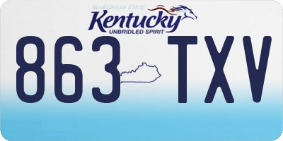 KY license plate 863TXV