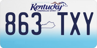 KY license plate 863TXY