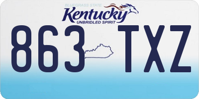 KY license plate 863TXZ