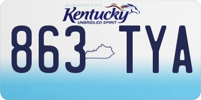 KY license plate 863TYA