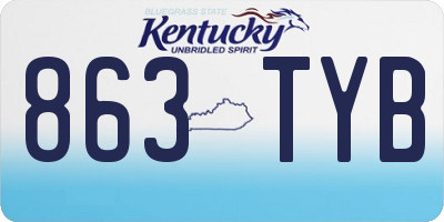 KY license plate 863TYB