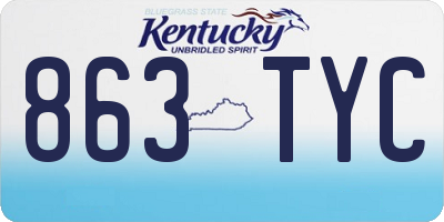 KY license plate 863TYC