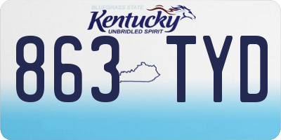 KY license plate 863TYD