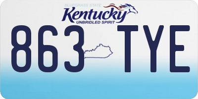 KY license plate 863TYE