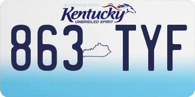 KY license plate 863TYF