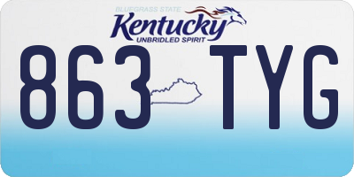 KY license plate 863TYG