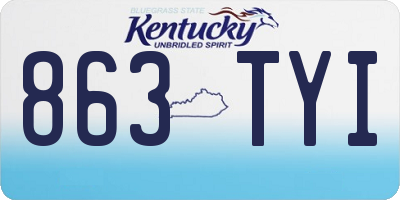 KY license plate 863TYI