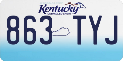 KY license plate 863TYJ