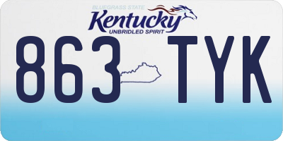 KY license plate 863TYK