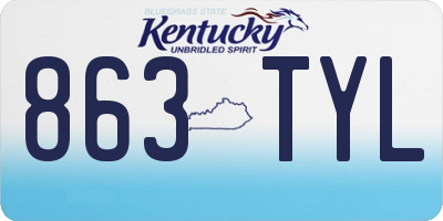 KY license plate 863TYL