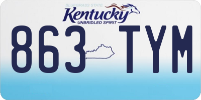 KY license plate 863TYM