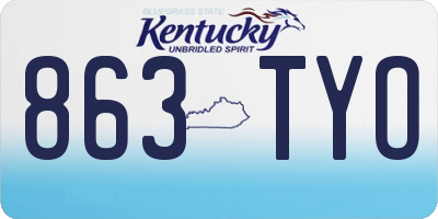 KY license plate 863TYO
