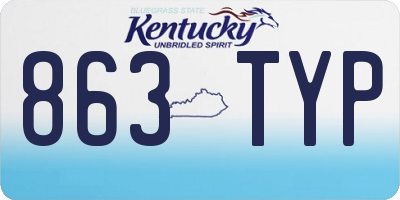 KY license plate 863TYP