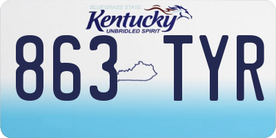 KY license plate 863TYR