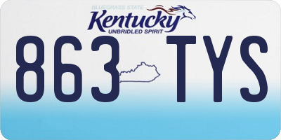 KY license plate 863TYS