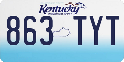 KY license plate 863TYT