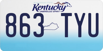 KY license plate 863TYU